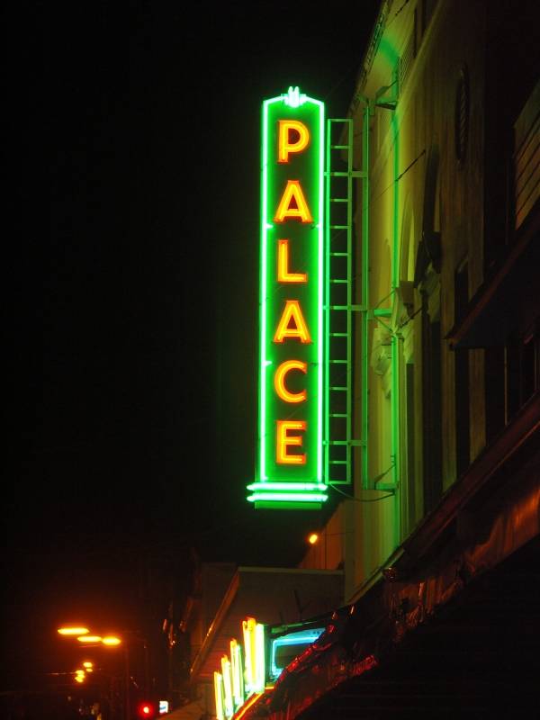 Palace theatre at night