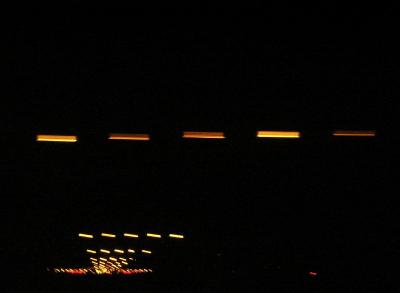 Airport lane at night