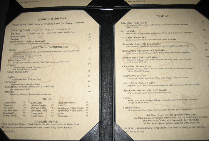 the delicious menu