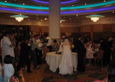 cutting the cake