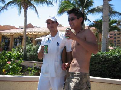 mike buys our waiter Rafeo a beer