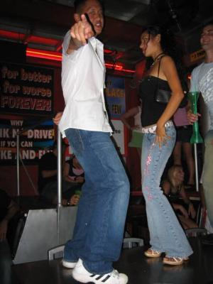 jerry table dancing with his new 'hottie'.