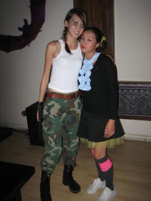cathy (nice combat boots!) and chelle