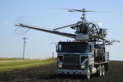 Helicopter and Truck