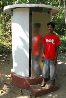 He built this Ferro-cement latrine