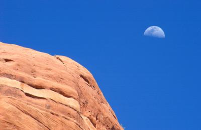 Moon over Red Rock