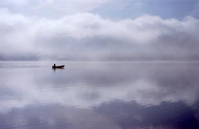 Canoe on Cloudy Lake