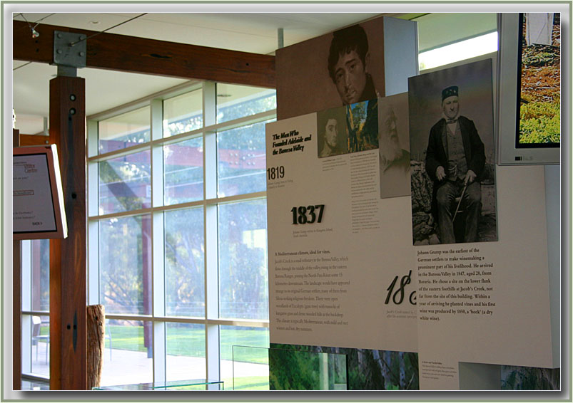 Jacobs Creek history plaques inside VC