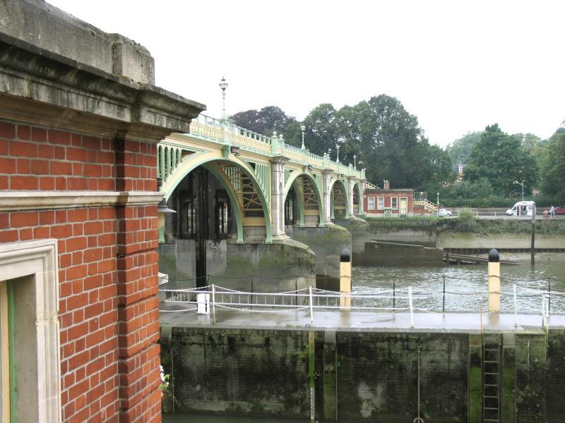 Bridge, down river, Surrey side.