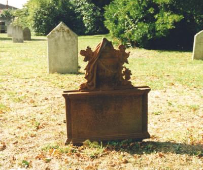 Cast Iron headstone in Bosham cemetery.