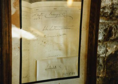 Queen Elizabeth 2nd signed this, in Bosham church.