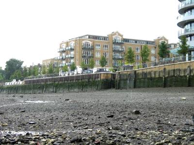 New flats built on old factory sites just below Putney bridge.