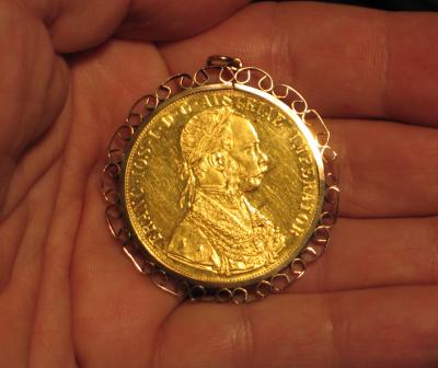 Franz Josef 4 ducat gold coin.