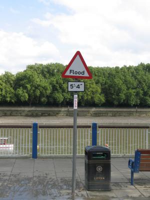 Flood sign, 5' 4 ?.