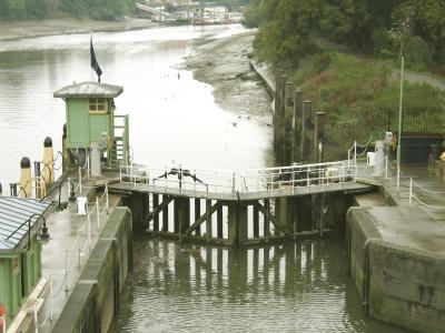 Lower lock gates, low tide.