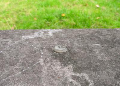 Object on top of 400 year old wall. At Ham House.