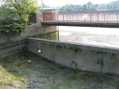 Concrete wall to make sure drawdock stays disused.