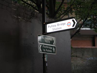 Signs at north end of bridge.