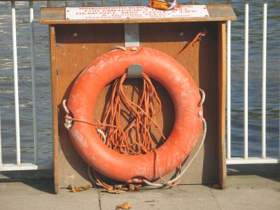 Lifebelt on Thames Embankment.