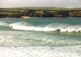 Surfing at Harlyn Bay