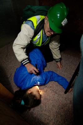 Victim in Dark Confined Space