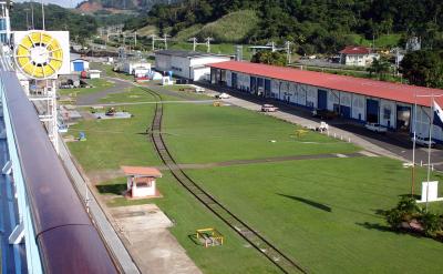 Work station in the middle of the Panama Canal