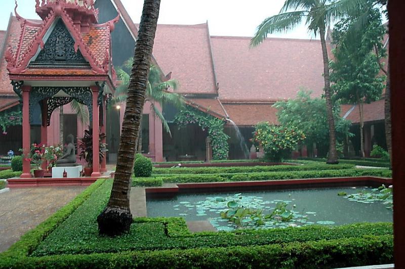 Phnom Penh, The National Museum in heavy rain