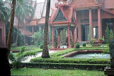 Phnom Penh, The National Museum in heavy rain