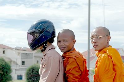 Monks on bike