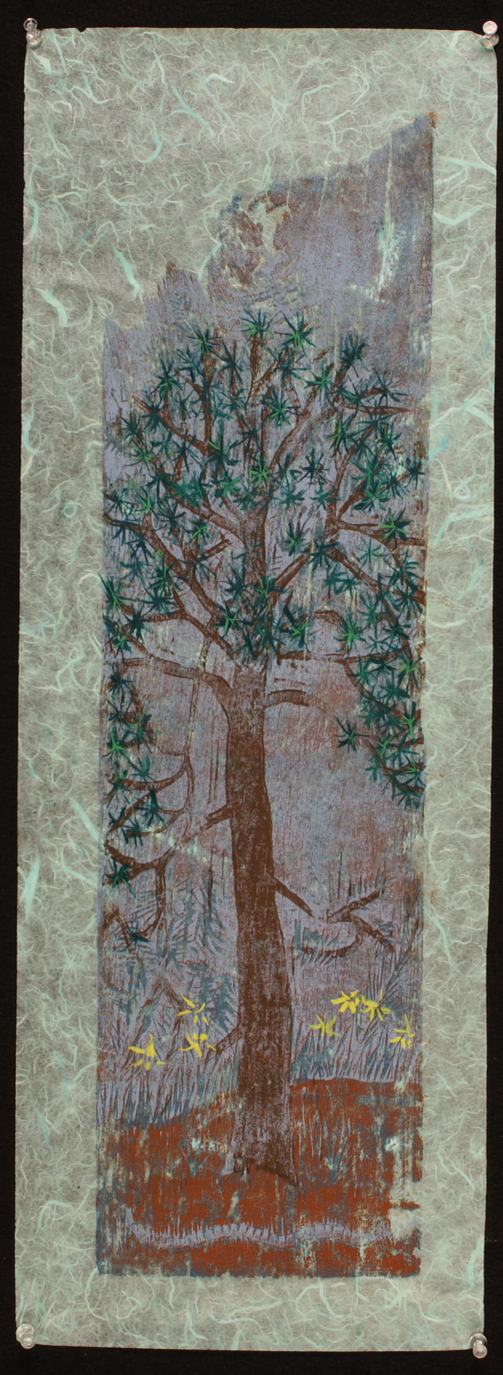 arbol (woodcut) 27 x 9.5