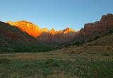 first light at Zion National Park