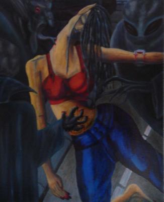 Nightmare on the Street of SF 2004 (20''X24'') Oil on Canvas