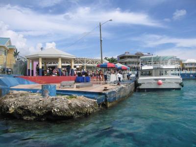 Arriving at the pier in Grand Cayman
