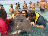 Kissing stingray for good luck! Yuck