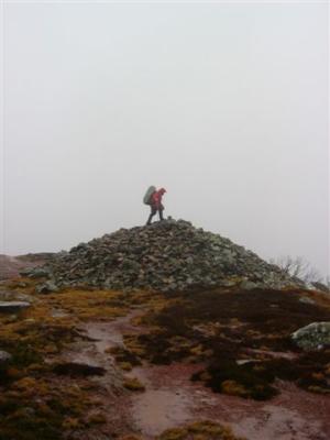 Staggering to the top of Wellington Cairn