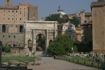 Roman Forum-The Triumphal Arch of Septimius Severus, erected in AD 203