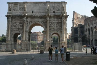 Arch of Constantine with Colosseum on right