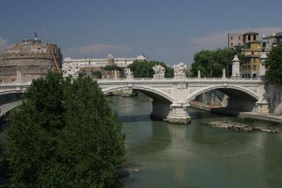 Tiber River with Castel Sant' Angelo at left rear