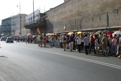 Line to get into the Vatican Museum was over 1/2 mile long!