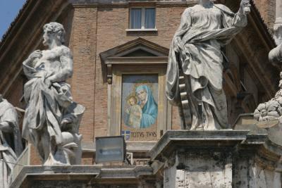 Virgin Mary painting overlooking St. Peter's square