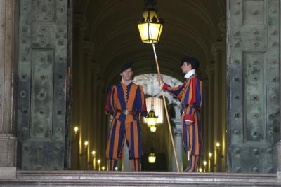 Swiss guards outside St. Peters