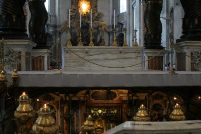 Papal altar with tomb of St. Peter below