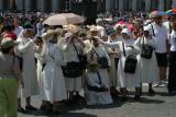 Group of nuns waiting for the popes blessing