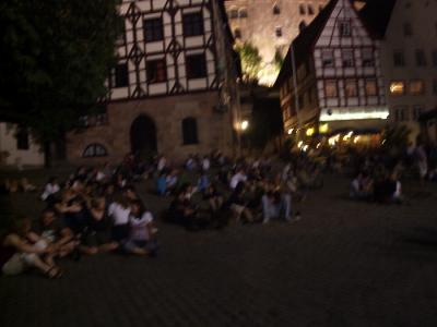 Just hanging out on the cobblestones below the castle