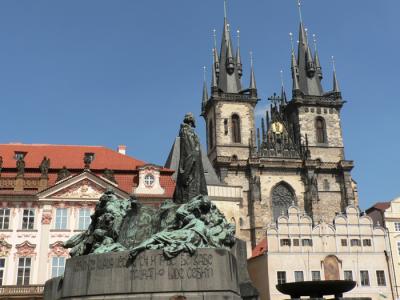 Jan Hus Memorial and Tyn Church