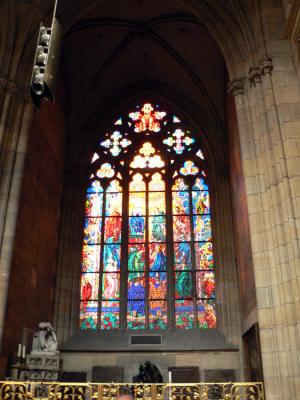 1st stained glass window to the right