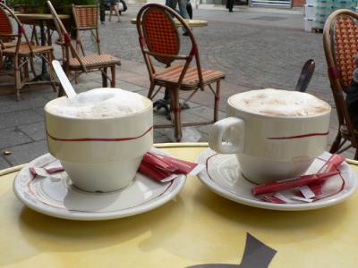 Three cafe au laits each