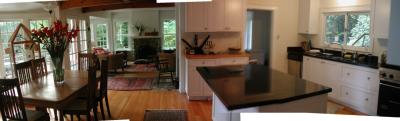 Wood floors and counters and cupboards installed - still painting: