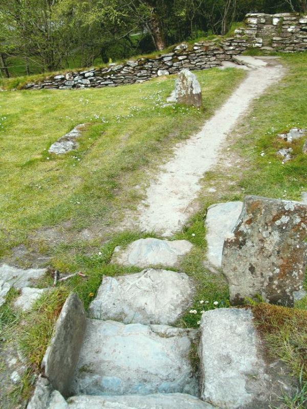 grave slabs and path beside St. Kevin's Church

Glendalough, County Wicklow