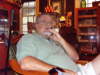 The old man at the cigar bar